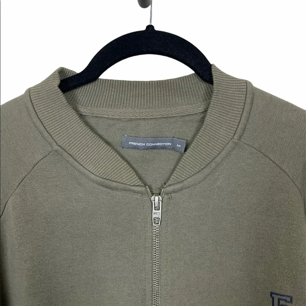 French Connection Baseball Zip Through Logo Jacket M